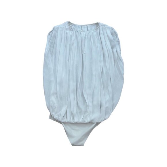 Elisabetta Franchi white ruched body top size 40 US size L / 02 - Picture 2 of 3